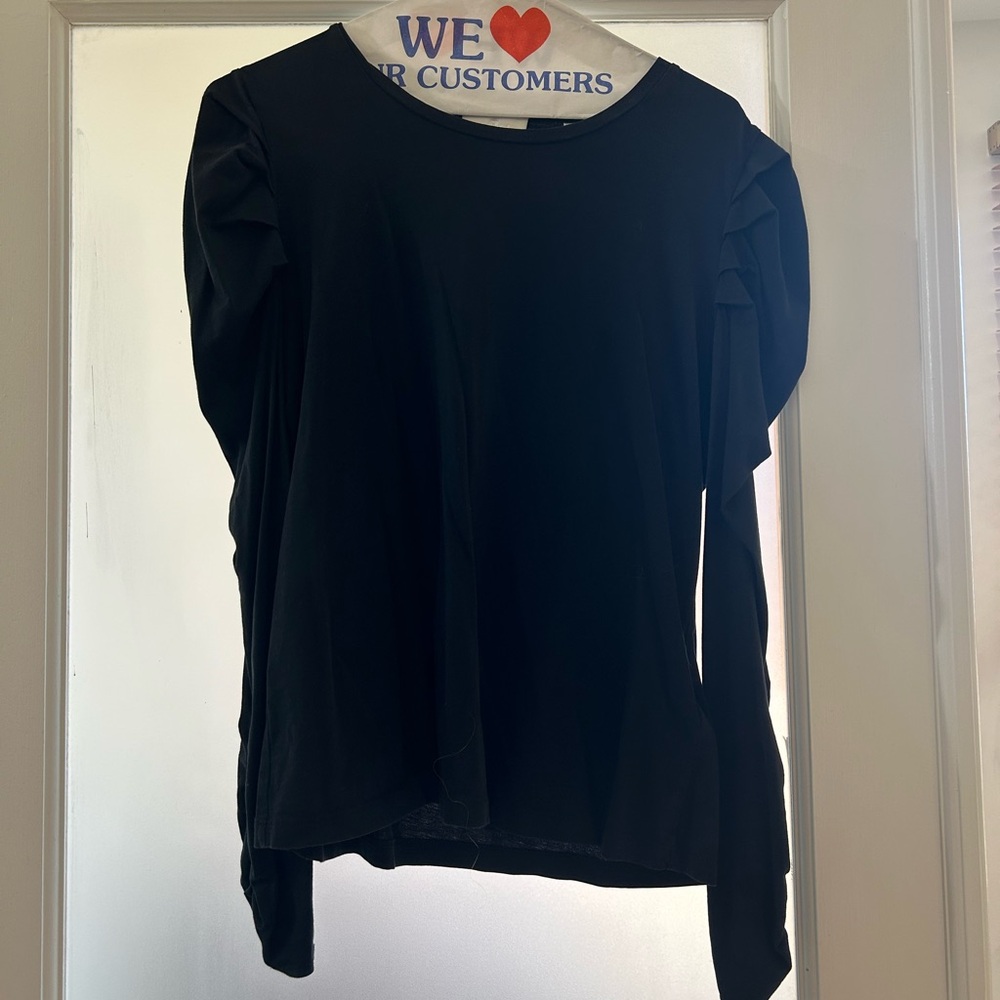 7 for all mankind kind poof sleeve black shirt